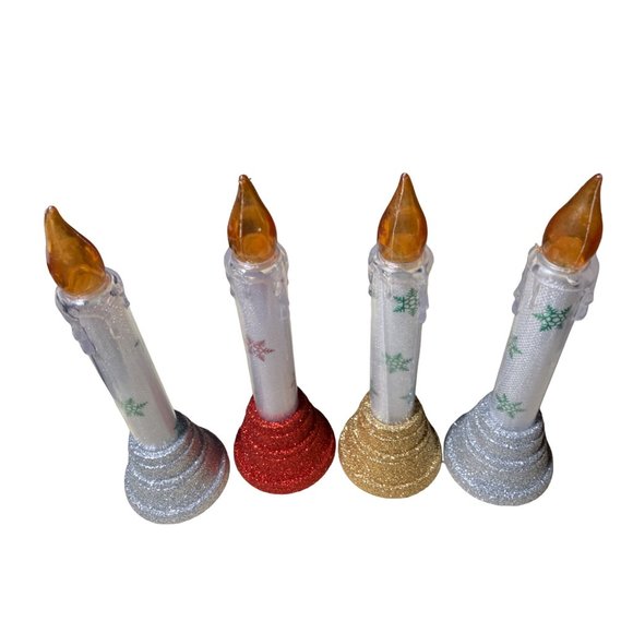 Christmas Candles 4 Battery Operated Plastic Color Changing Decor - Picture 2 of 8